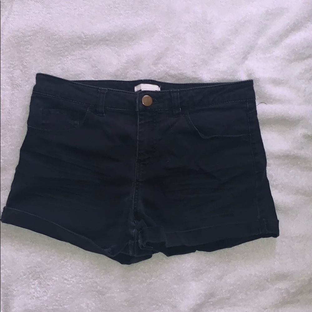 Black jean shorts